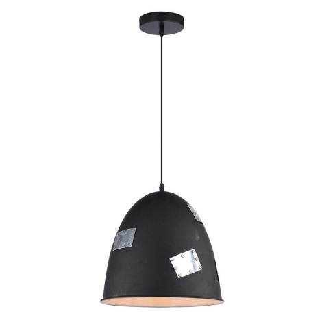 Zwarte Hanglamp aan koord PATCH 1x E27 / 60W / 230V