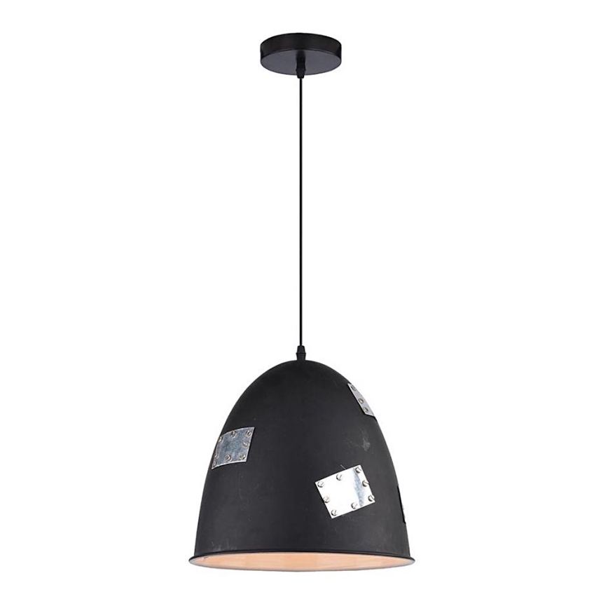 Zwarte Hanglamp aan koord PATCH 1x E27 / 60W / 230V