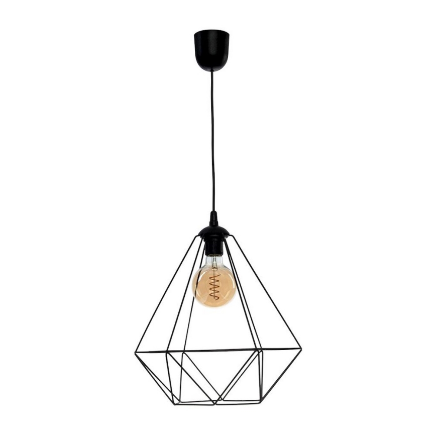 Zwarte Hanglamp BASKET 1x E27 / 60W / 230V