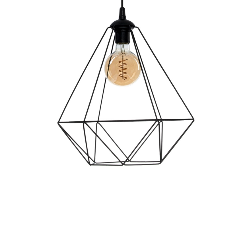 Zwarte Hanglamp BASKET 1x E27 / 60W / 230V