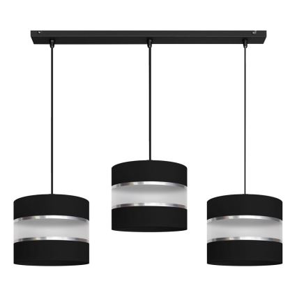 Zwarte Hanglamp HELEN 3x E27 / 15W / 230V