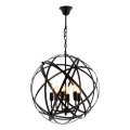 Zwarte hanglamp IRONBALL 6xE27/40W/230V