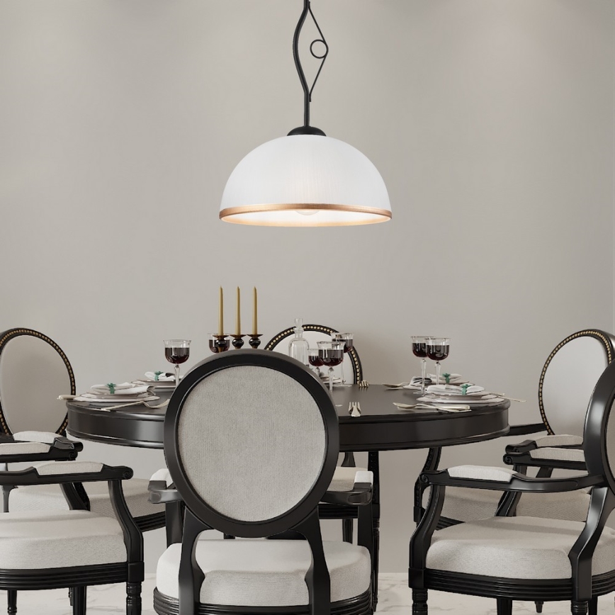 Zwarte Hanglamp met vaste hanger RETRO 1x E27 / 60W / 230V