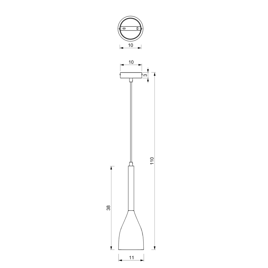 Zwarte Hanglamp MUZA NIEUW 1x E27 / 60W / 230V