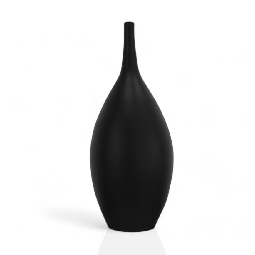 Zwarte keramische vaas 47 cm
