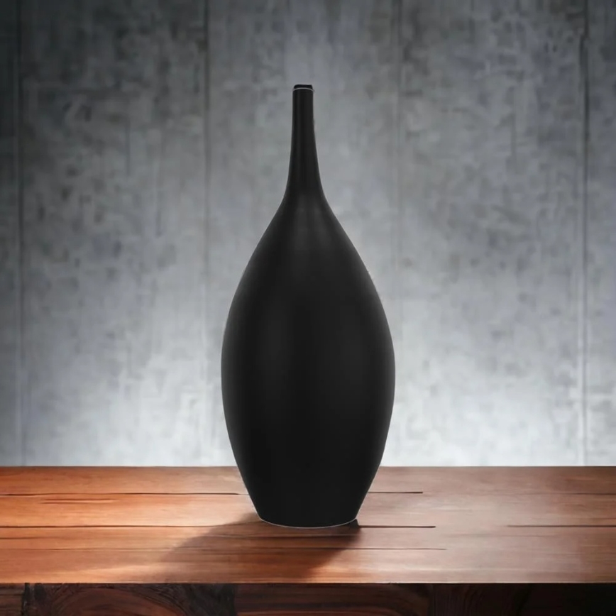 Zwarte keramische vaas 47 cm