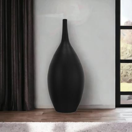 Zwarte keramische vaas 47 cm