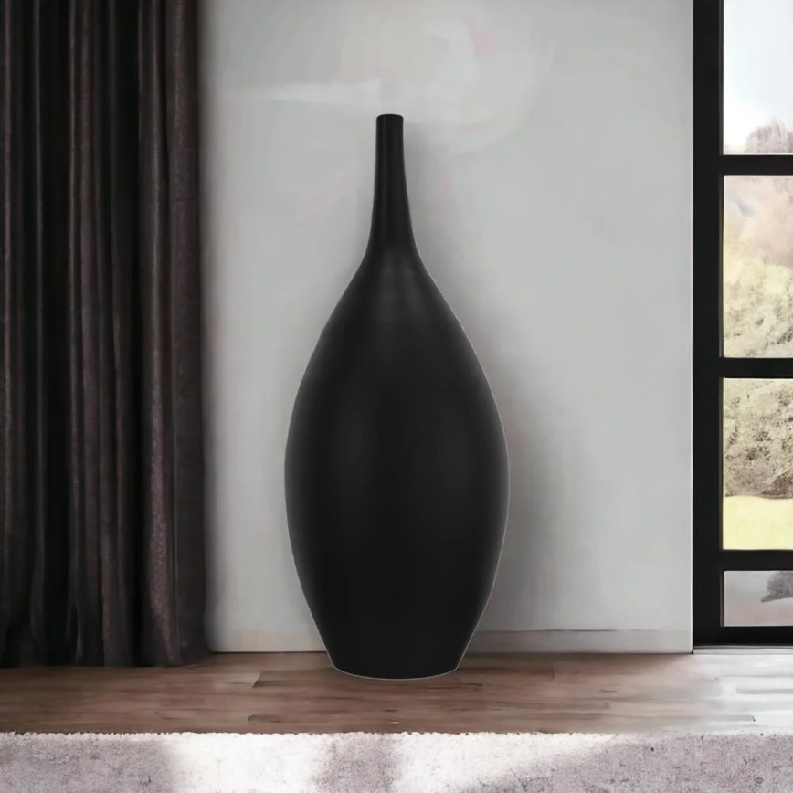 Zwarte keramische vaas 47 cm