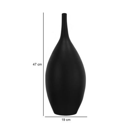 Zwarte keramische vaas 47 cm
