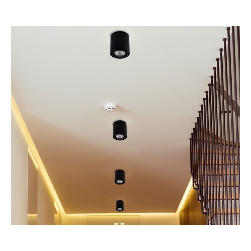 Zwarte LED Spotlamp TUBA 1x GU10 / 5W / 230V 4000K