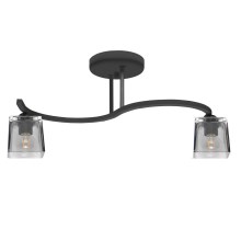 Zwarte Opbouw plafondlamp SANTOS 2x E27 / 60W / 230V