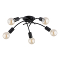 Zwarte plafonnière TORIZO 5xE27/15W/230V