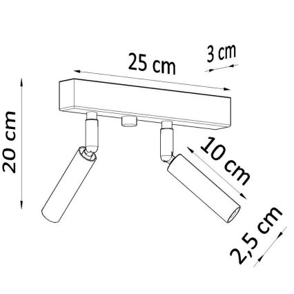 Zwarte spot EYETECH 2x G9 / 12W / 230V