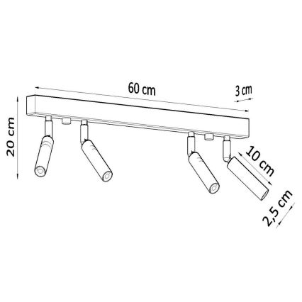 Zwarte Spot EYETECH 4x G9 / 12W / 230V