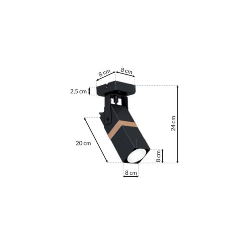 Zwarte Spot Verlichting VIDAR 1x GU10 / 25W / 230V