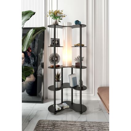 Zwarte staande lamp met planken NOTO 1xE27/40W/230V