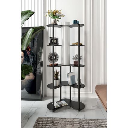 Zwarte staande lamp met planken NOTO 1xE27/40W/230V
