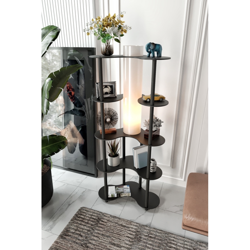 Zwarte staande lamp met planken NOTO 1xE27/40W/230V