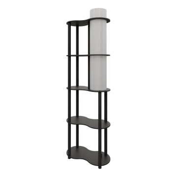 Zwarte vloerlamp met planken NOTO 1xE27/40W/230V