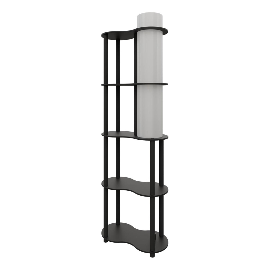 Zwarte vloerlamp met planken NOTO 1xE27/40W/230V