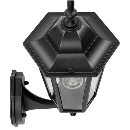 Zwarte Wandlamp buiten 1x E27 / 60W / 230V IP44