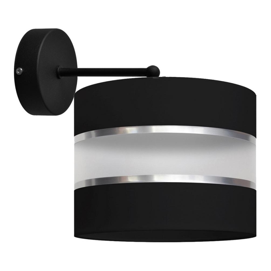 Zwarte Wandlamp HELEN 1x E27 / 15W / 230V