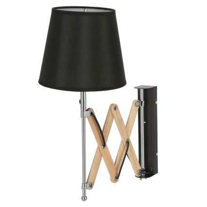 Zwarte Wandlamp MITO 1xE27/40W/230V