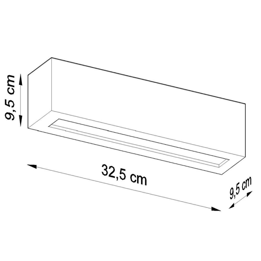 Zwarte Wandlamp VEGA 1x E27 / 60W / 230V