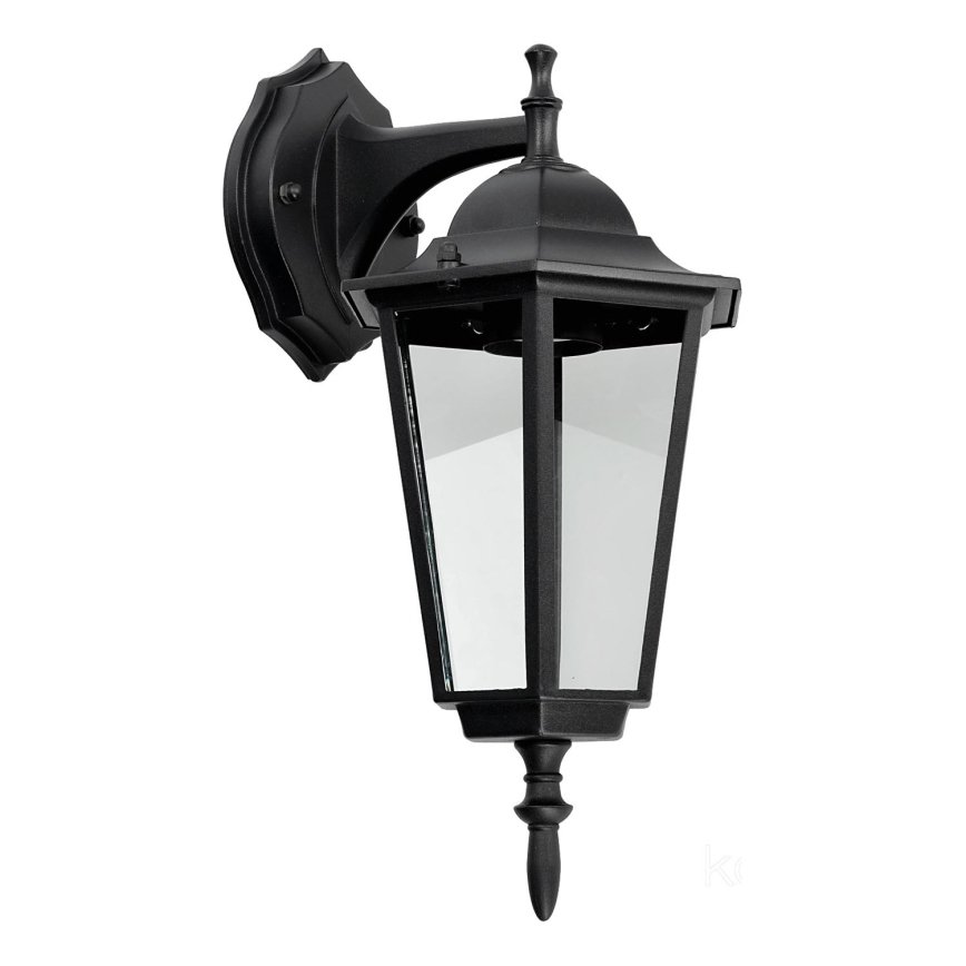 Zwarte Wandlamp voor buiten 1x E27 / 60W / 230V IP44