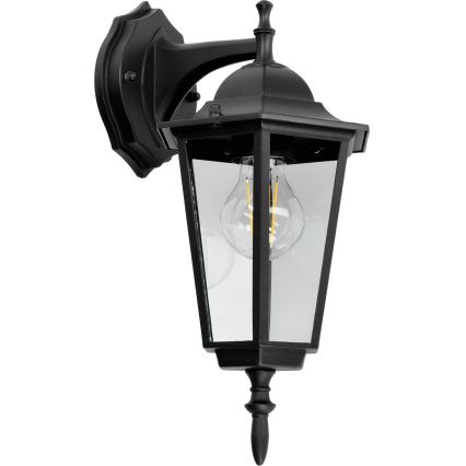 Zwarte Wandlamp voor buiten 1x E27 / 60W / 230V IP44