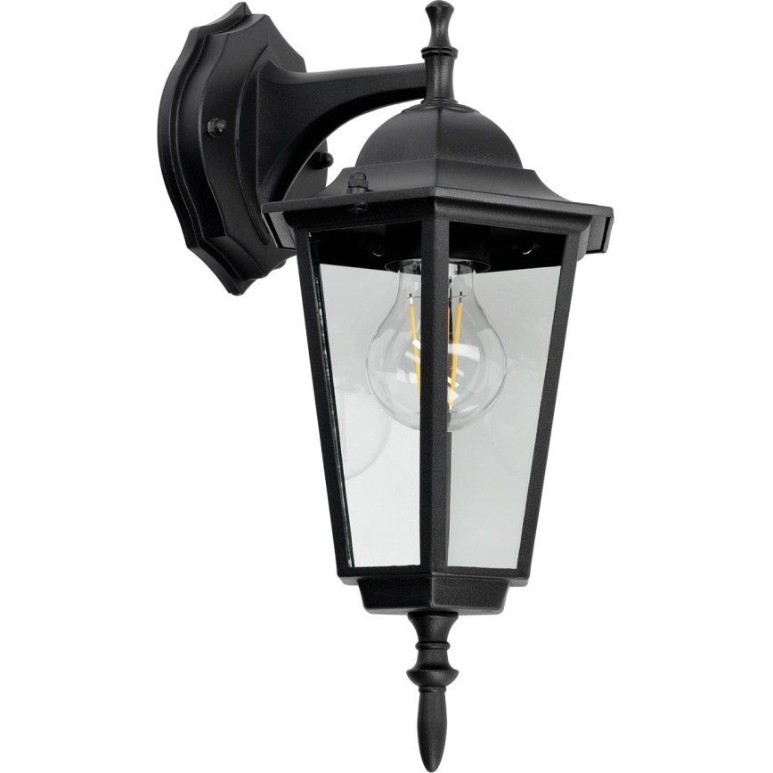 Zwarte Wandlamp voor buiten 1x E27 / 60W / 230V IP44