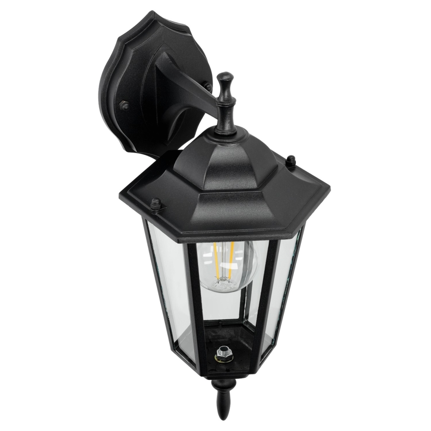 Zwarte Wandlamp voor buiten 1x E27 / 60W / 230V IP44