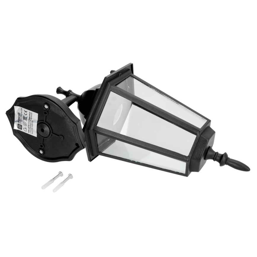 Zwarte Wandlamp voor buiten 1x E27 / 60W / 230V IP44