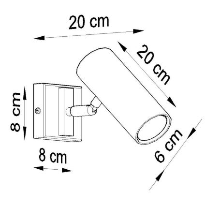 Zwarte Wandspot DIREZIONE 1x GU10 / 40W / 230V