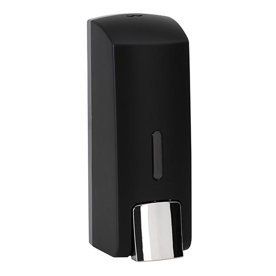 Zwarte zeepdispenser 6,5 x 18,5 cm